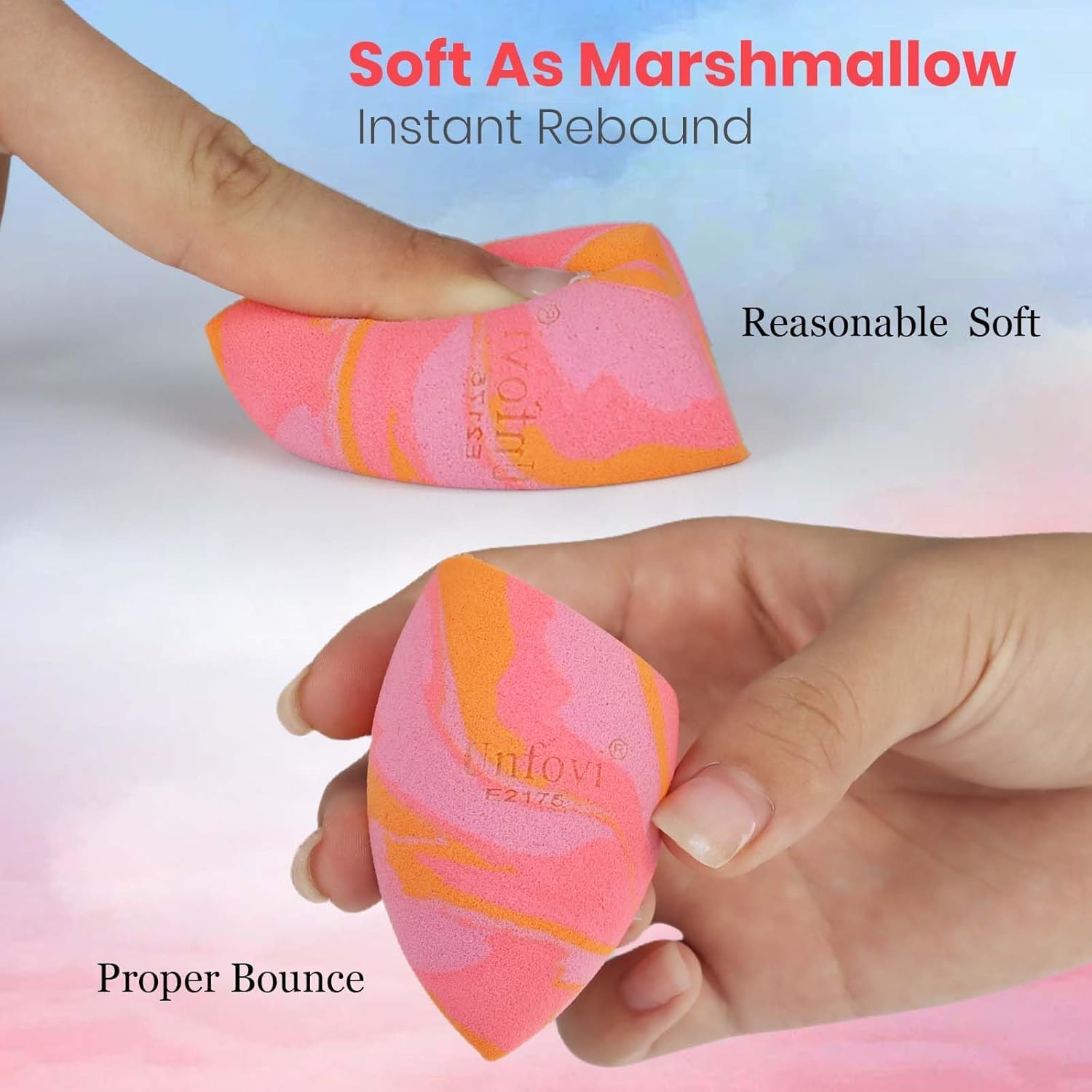 Makeup Sponge Blind Box, Random 3Pcs from 4 Colors Makeup Sponges Set, Tricolor Fusion Beauty Cosmetic Beveled Shape for Foundation, Concealer, Powder Cream and Liquid Application (Mystery Box)