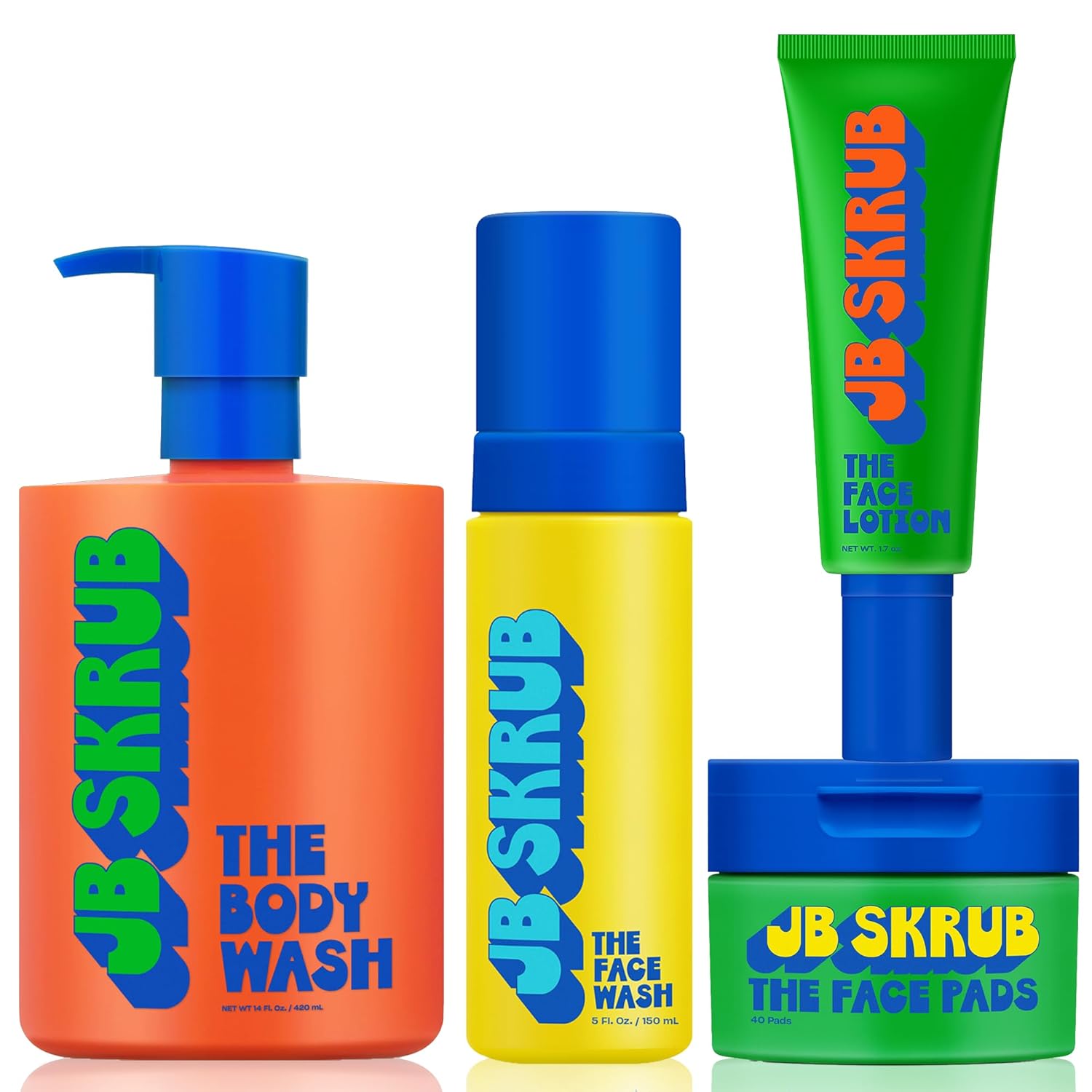 Complete Kids Skin Care: Face Wash, Body Wash, Face Pads, Lotion - Boost Confidence, Hello Radiance, Goodbye Grease