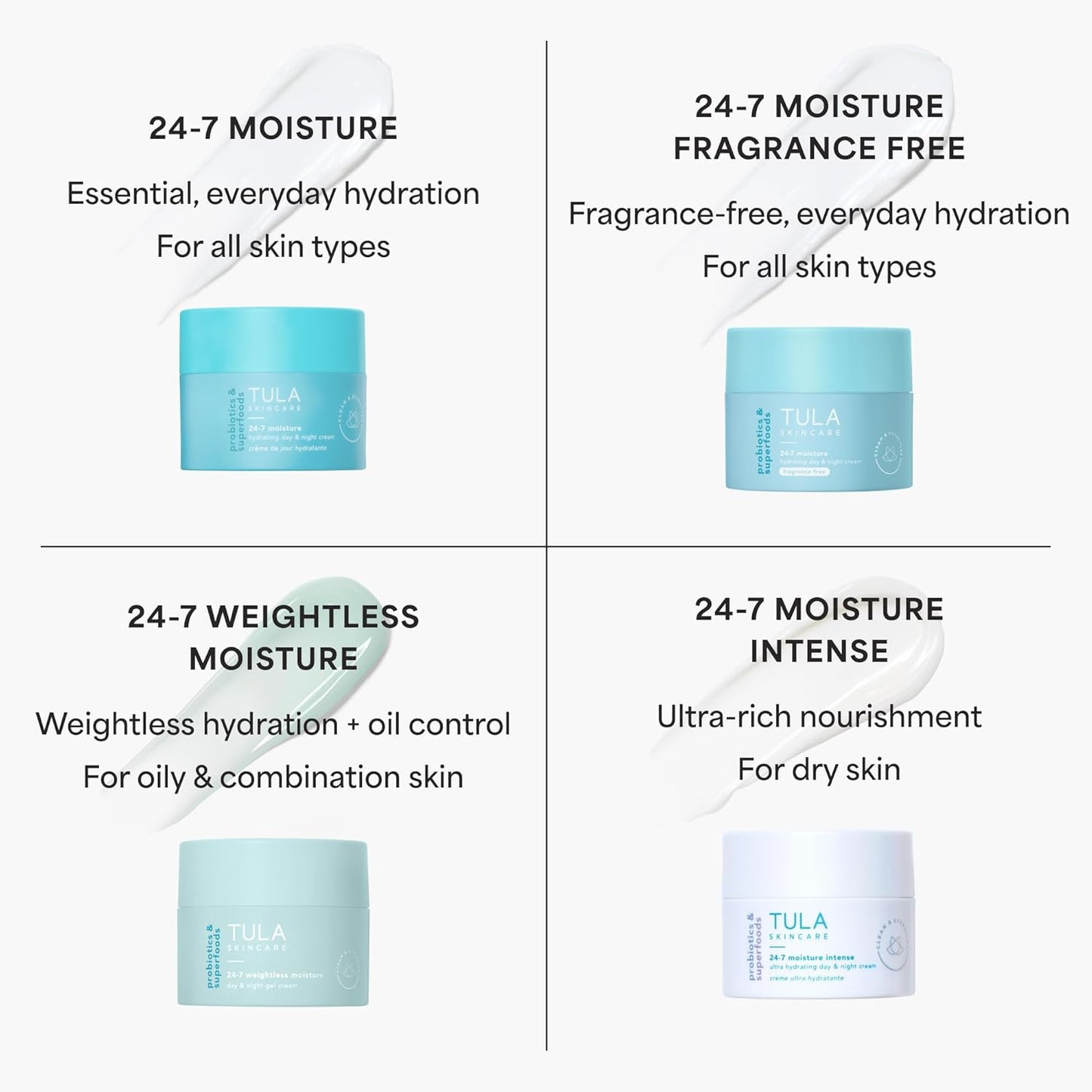 TULA Skin Care 24-7 Weightless Moisture Hydrating Day & Night Cream - Anti-Aging Lightweight Gel Cream Moisturizer for Face, Contains Watermelon & Blueberry Extract