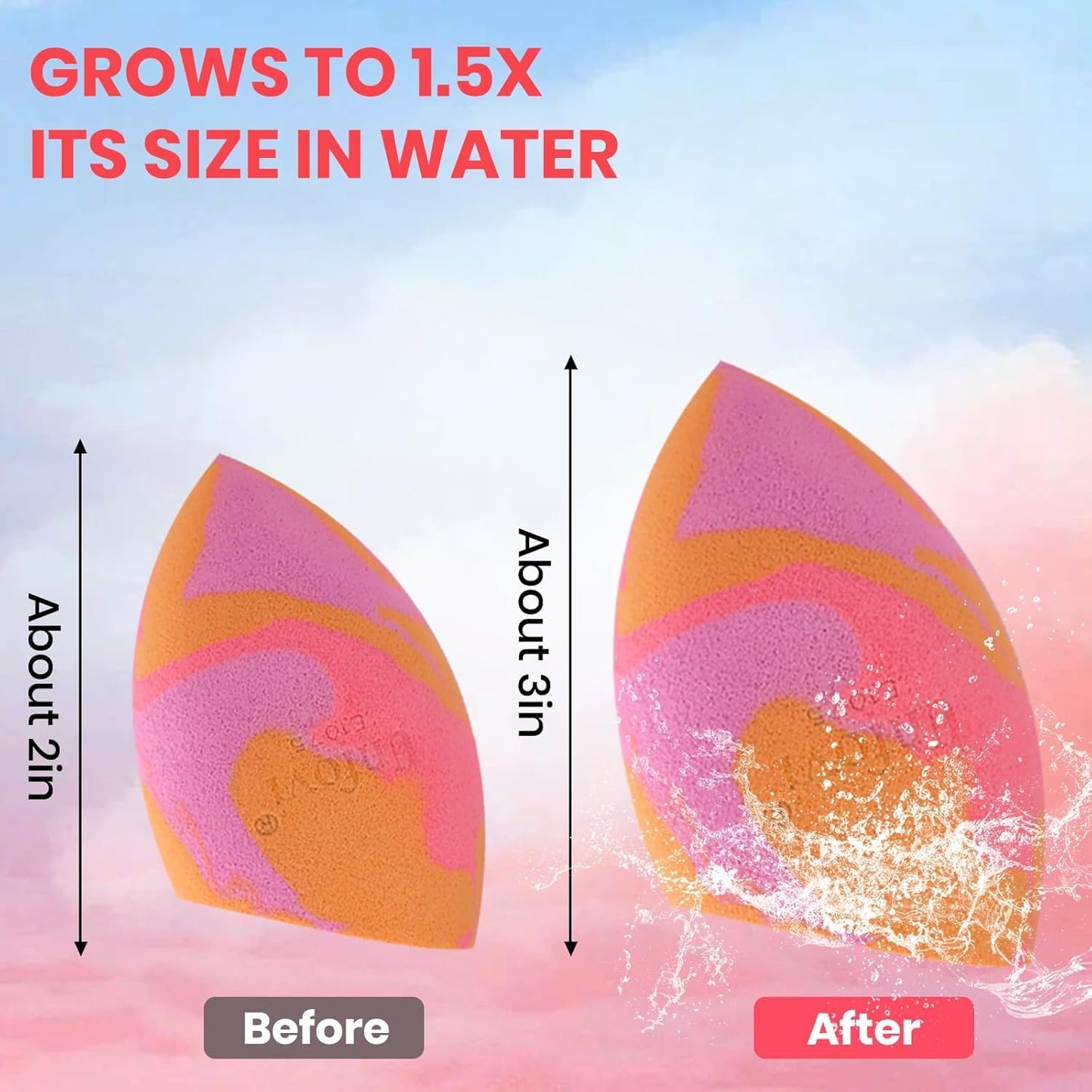 Makeup Sponge Blind Box, Random 3Pcs from 4 Colors Makeup Sponges Set, Tricolor Fusion Beauty Cosmetic Beveled Shape for Foundation, Concealer, Powder Cream and Liquid Application (Mystery Box)