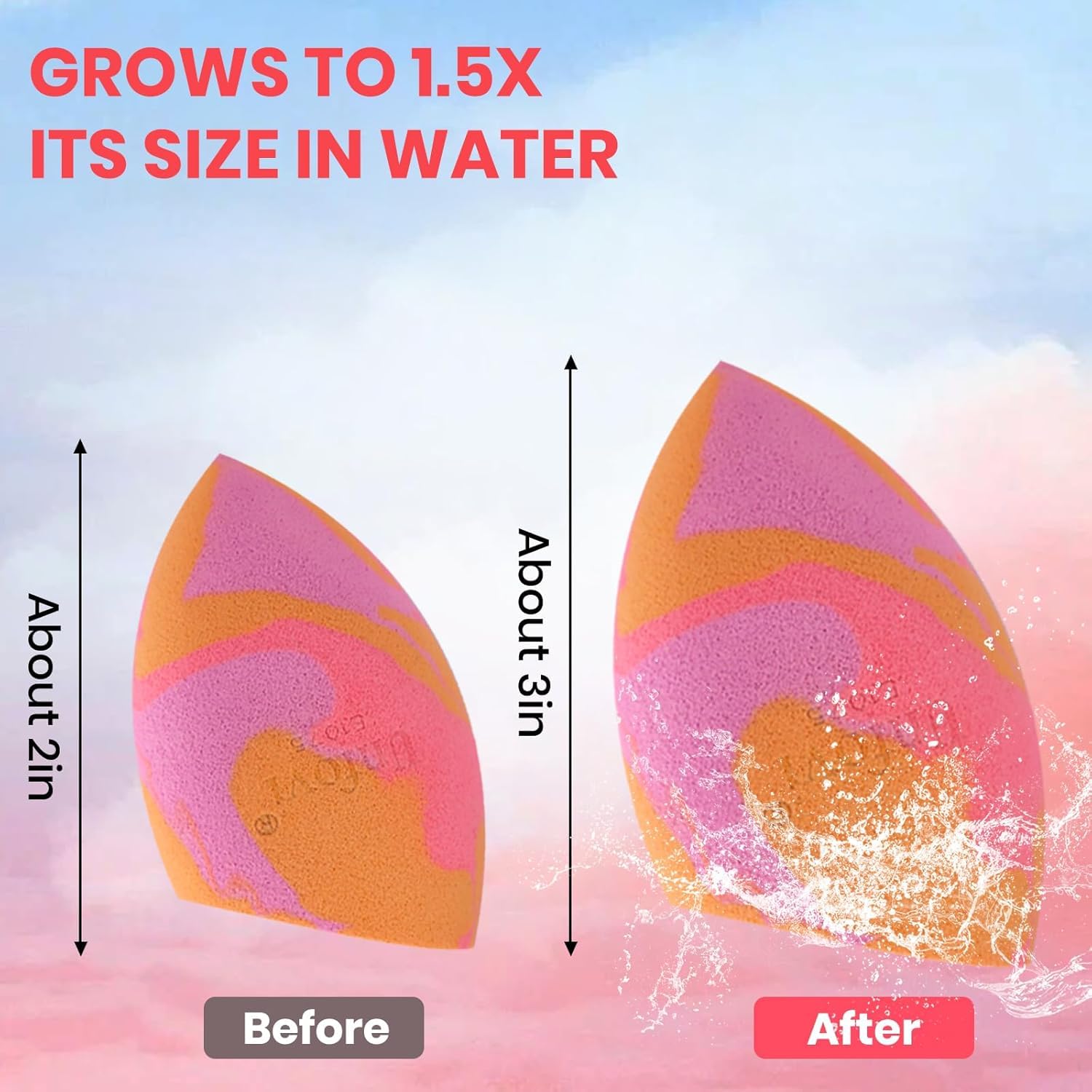 Makeup Sponge Blind Box, Random 3Pcs from 4 Colors Makeup Sponges Set, Tricolor Fusion Beauty Cosmetic Beveled Shape for Foundation, Concealer, Powder Cream and Liquid Application (Mystery Box)