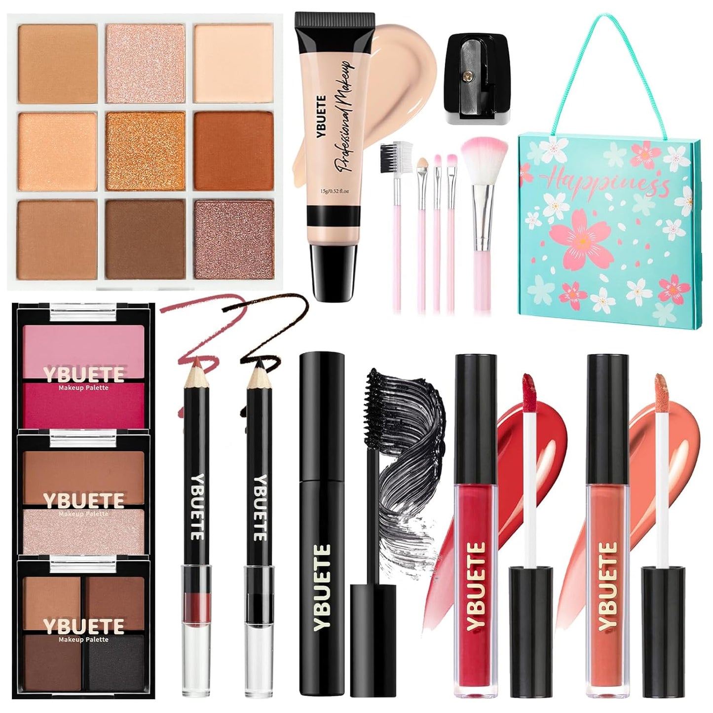 Makeup Kit for Teens Girls Women, Travel Cosmetic Kit,Portable Makeup Present Set for Beginners & Professionals, Cosmetic Bundle Include Foundation Eyeshadow Palette Lipstick Eyeliner Mascara