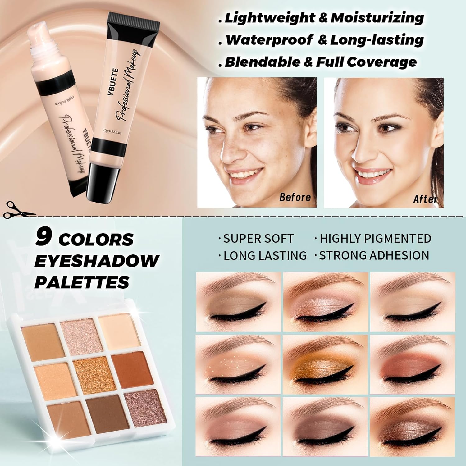 Makeup Kit for Teens Girls Women, Travel Cosmetic Kit,Portable Makeup Present Set for Beginners & Professionals, Cosmetic Bundle Include Foundation Eyeshadow Palette Lipstick Eyeliner Mascara