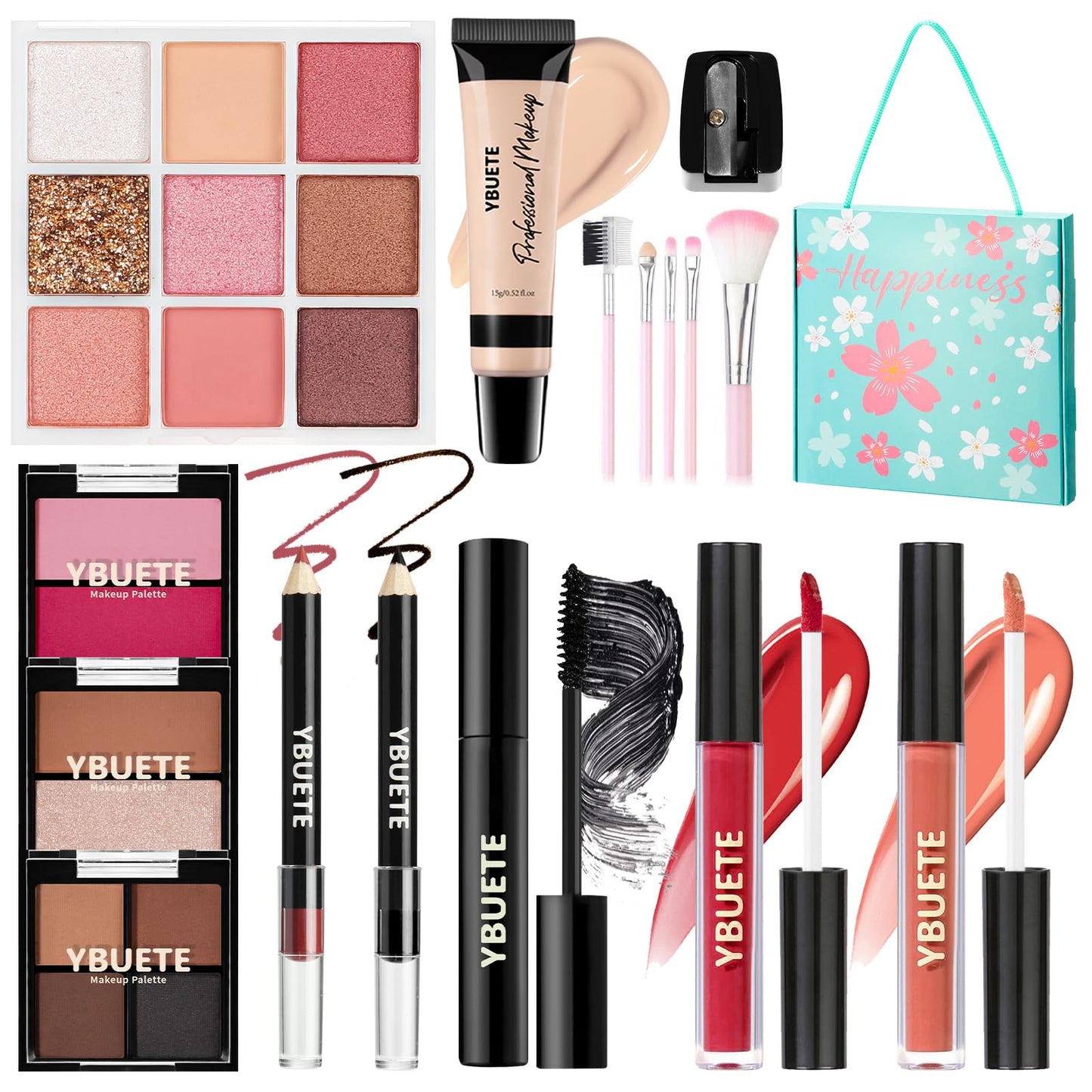 Makeup Kit for Teens Girls Women, Travel Cosmetic Kit,Portable Makeup Present Set for Beginners & Professionals, Cosmetic Bundle Include Foundation Eyeshadow Palette Lipstick Eyeliner Mascara