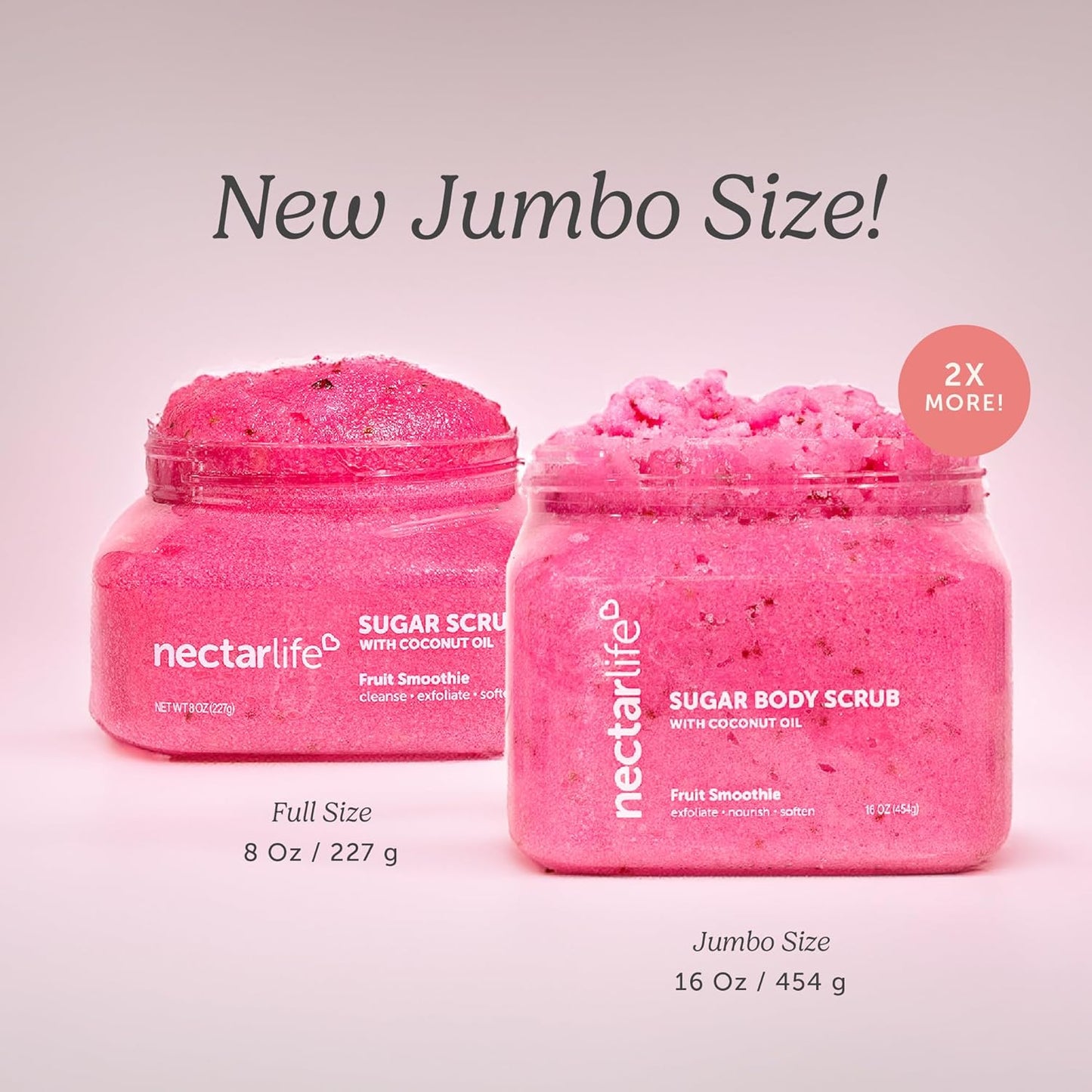 Nectar Life Exfoliating Sugar Scrub, Moisturizing Body Scrub with Coconut Oil & Shea Butter, Pre Shave Exfoliator (16 Ounce, Lavender)