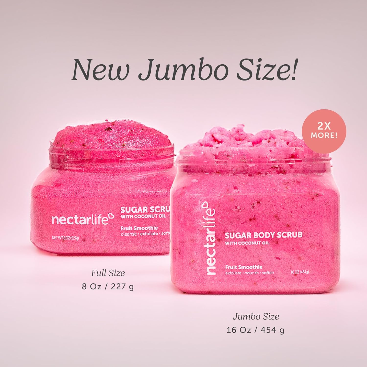 Nectar Life Exfoliating Sugar Scrub, Moisturizing Body Scrub with Coconut Oil & Shea Butter, Pre Shave Exfoliator (16 Ounce, Lavender)