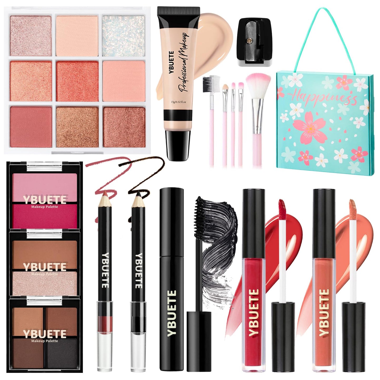 Makeup Kit for Teens Girls Women, Travel Cosmetic Kit,Portable Makeup Present Set for Beginners & Professionals, Cosmetic Bundle Include Foundation Eyeshadow Palette Lipstick Eyeliner Mascara