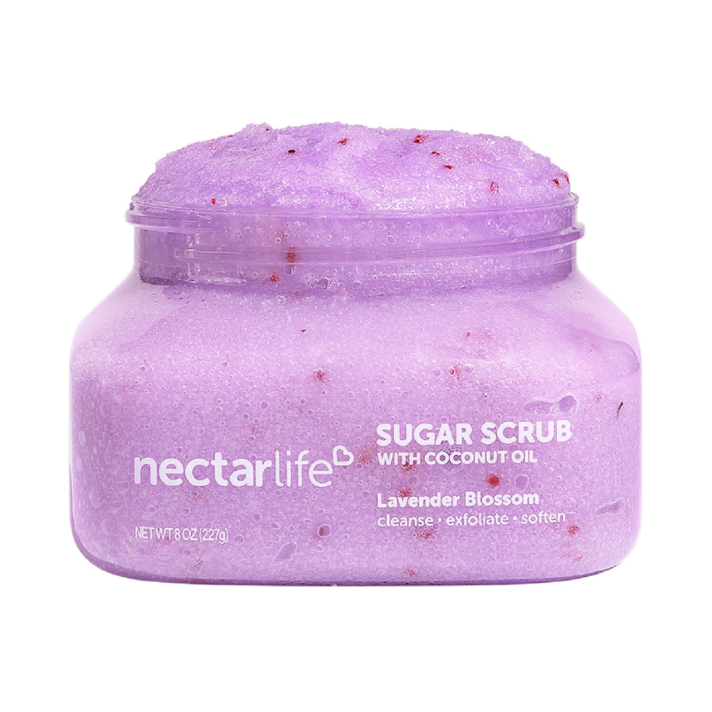 Nectar Life Exfoliating Sugar Scrub, Moisturizing Body Scrub with Coconut Oil & Shea Butter, Pre Shave Exfoliator (16 Ounce, Lavender)