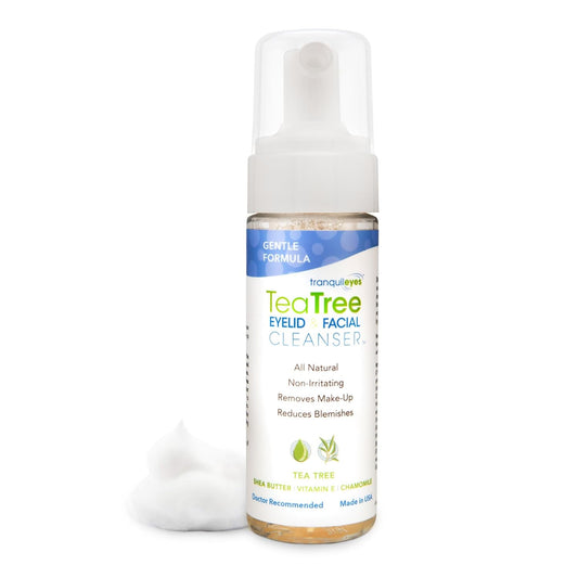 Gentle Tea Tree Oil Foaming Facial Cleanser – 6oz – Non-Irritating Eyelid Cleanser & Face Wash with Tea Tree, Chamomile & Shea Butter​