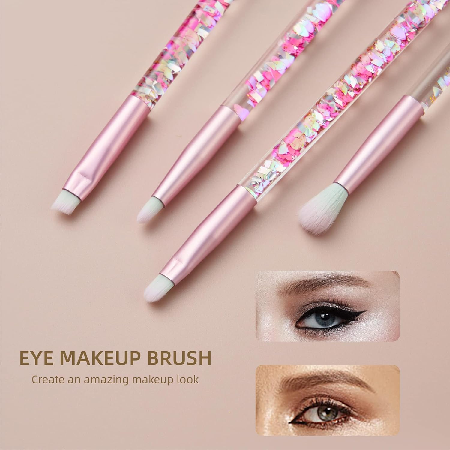 Makeup Brush Set Pink Glitter,Unicorn Foundation Sparkles Cute Fan Powder Blush Lip Highlight Eye shadow Eyebrow Makeup Brushes Set with Liquid and Case for Girls Teen Kids Gift Present