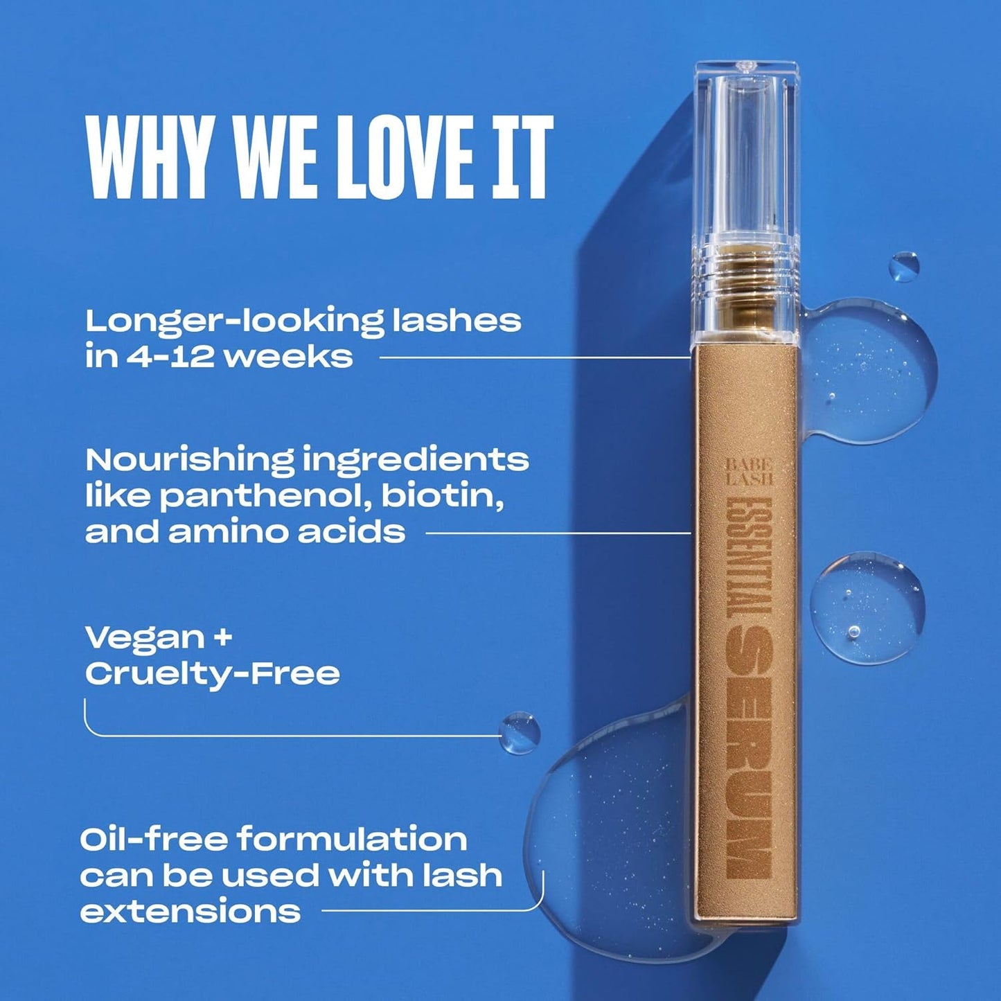 Babe Original Lash Serum - Fuller & Longer Looking Eyelashes, Advanced Lash Enhancing Treatment for Natural Lashes, Extensions & Eyebrows, Vegan & Cruelty-Free